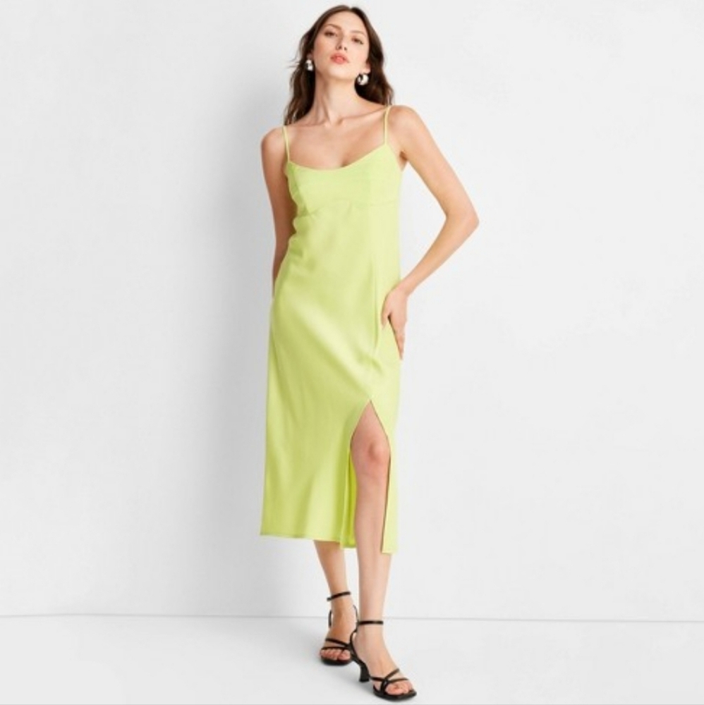 A New Day Green Slip Dress Size Small NWT